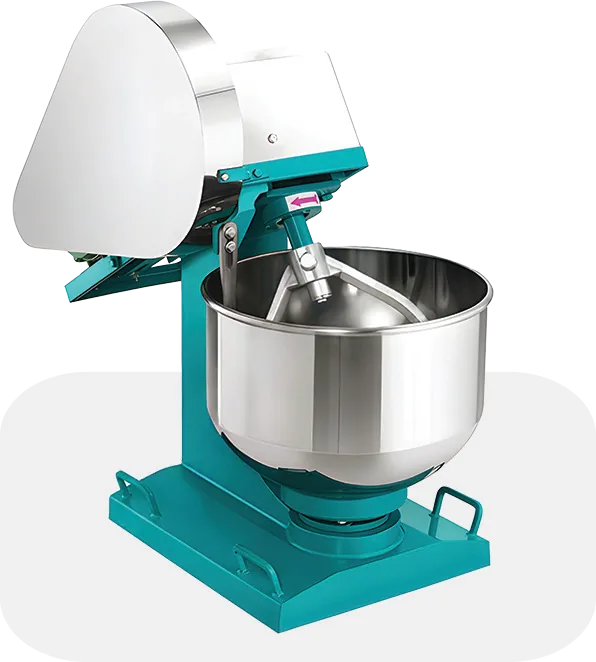 Teal and stainless steel dough mixer